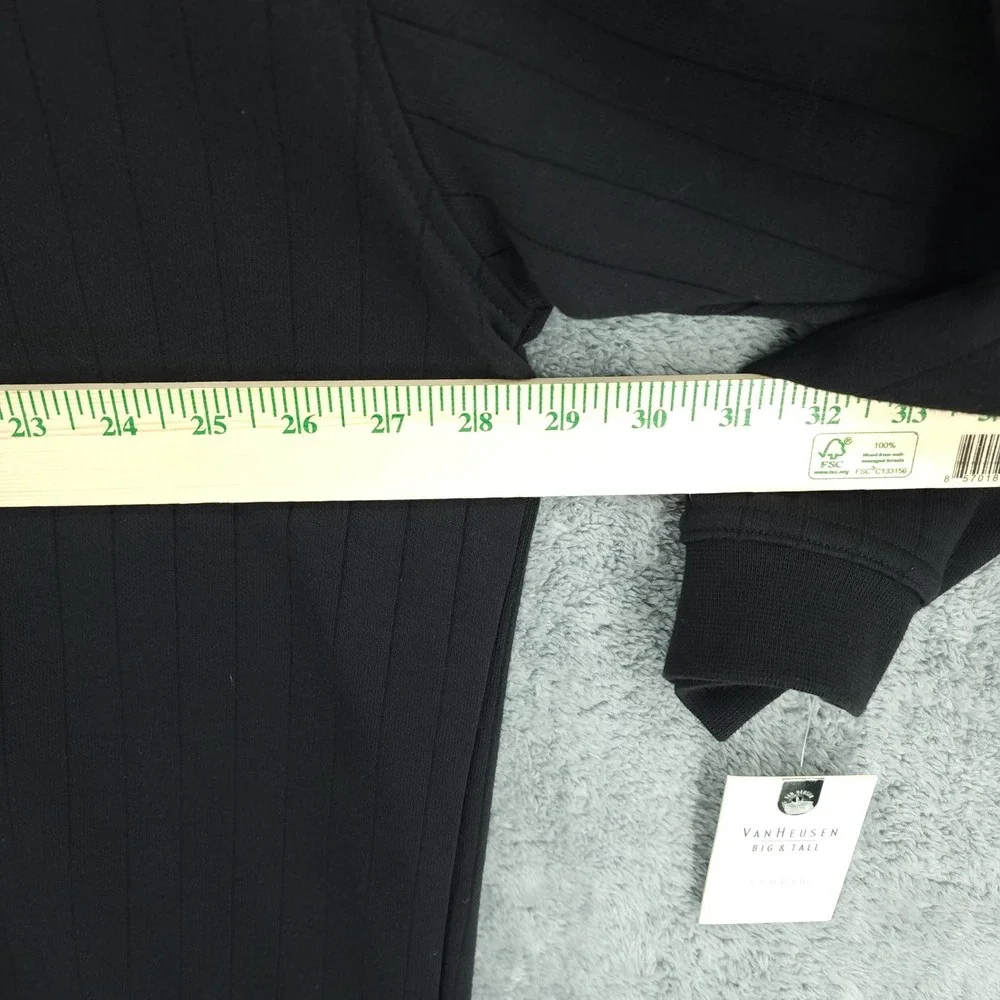 Van Heusen Sweater Mens 4XL Black Stripe Ribbed Studio Pullover Big & Tall - Picture 8 of 12